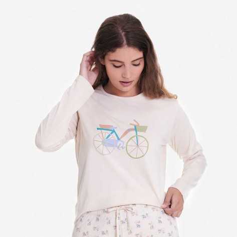 Pigiama lungo cotone Bicicleta verde abbigliamento-da-casa