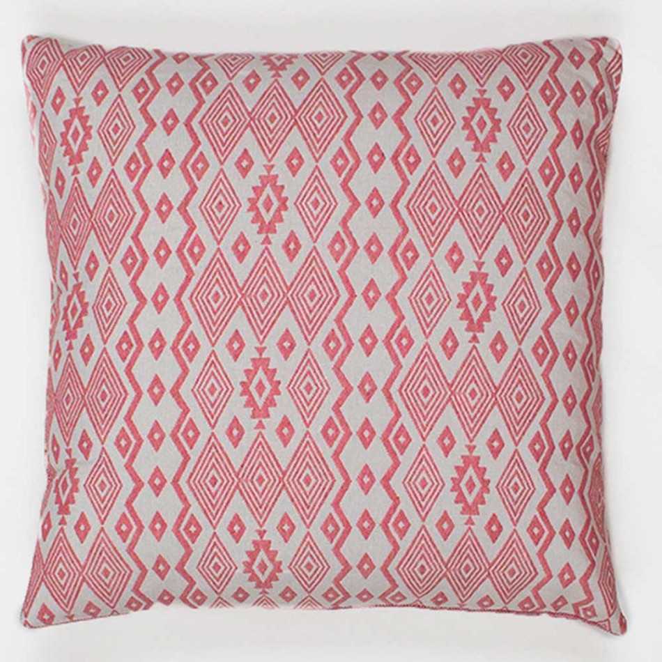 Cuscino jacquard New Madras rosa 45x45 - federa + imbottitura cuscini-decorativi-stampati