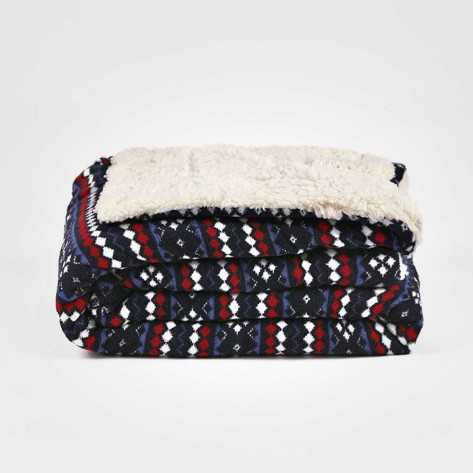 Coperta velluto sherpa Ruben blu coperte-sherpa