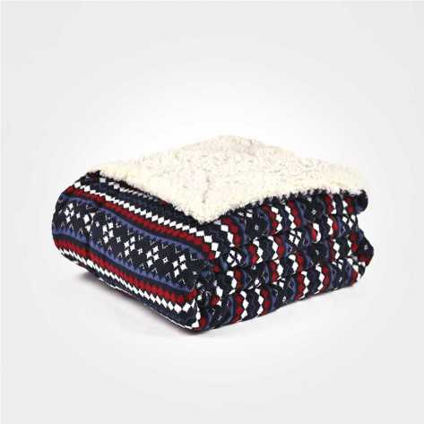 Coperta velluto sherpa Ruben blu coperte-sherpa