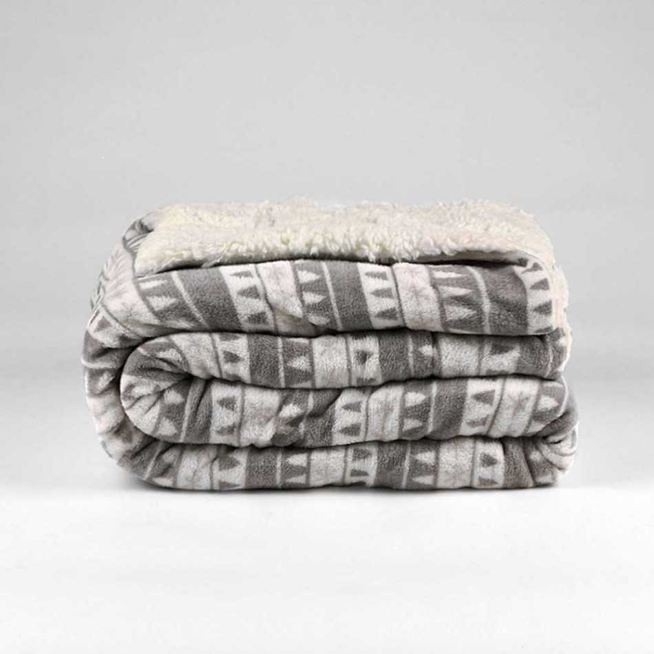 Coperta velluto sherpa Paola grigia coperte-sherpa