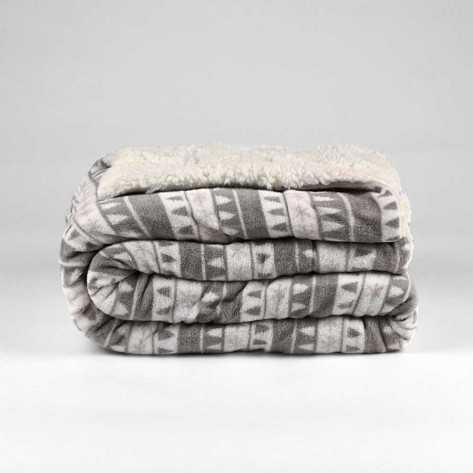 Coperta velluto sherpa Paola grigia coperte-sherpa