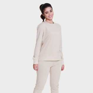 Set sportivo lungo donna beige