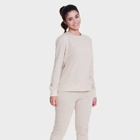 Set sportivo lungo donna beige abbigliamento-da-casa