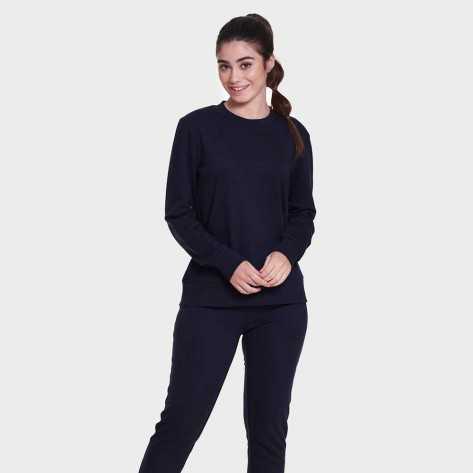 Set sportivo lungo donna blu scuro abbigliamento-da-casa