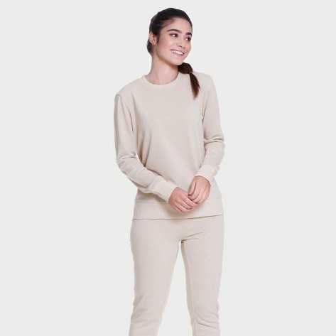 Set sportivo lungo donna beige abbigliamento-da-casa