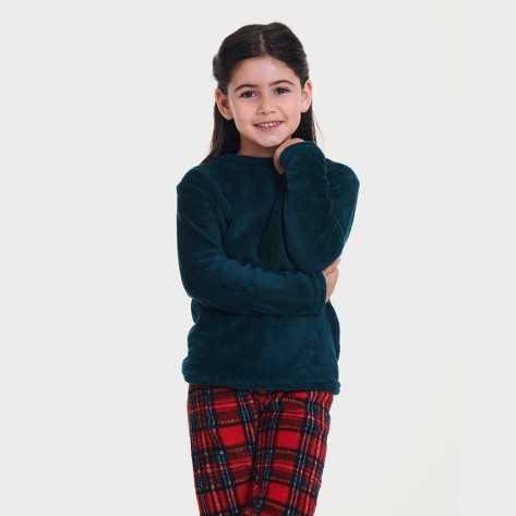 Pigiama pile coral bambino/a Cuadrín rosso abbigliamento-da-casa