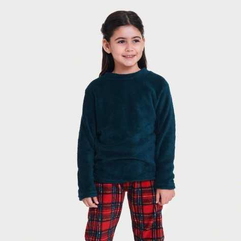 Pigiama pile coral bambino/a Cuadrín rosso abbigliamento-da-casa