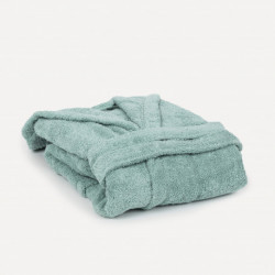 Accappatoio con cappuccio verde tiffany 450gr unisex accappatoi