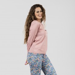 Pigiama lungo cotone Nadine rosa abbigliamento-da-casa