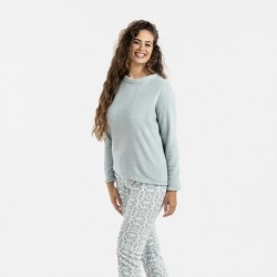 Pigiama pile coral Agatha verde tiffany pigiami-inverno-donna