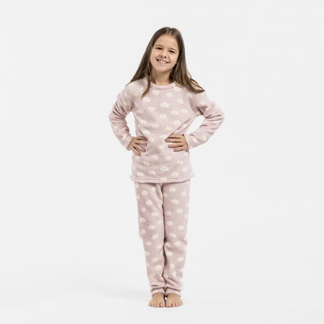 Pigiama pile coral bambina Lucero malva rosa pigiami-per-bambini