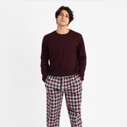 Pigiama uomo flanella Bernardo bordeaux abbigliamento-da-casa