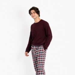 Pigiama uomo flanella Bernardo bordeaux abbigliamento-da-casa