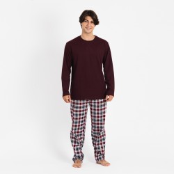 Pigiama uomo flanella Bernardo bordeaux abbigliamento-da-casa