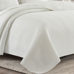 Copriletto cotone jacquard Hungria bianco copriletti-jacquard