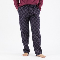 Pigiama uomo flanella Cuadro Friche bordeaux pijama-franela