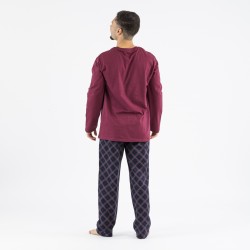 Pigiama uomo flanella Cuadro Friche bordeaux pijama-franela