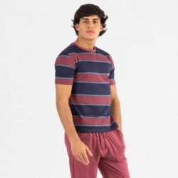 Pigiama lungo manica corta uomo Tadeo bordeaux pijama-manga-corta