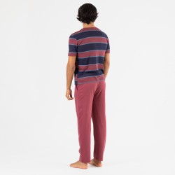 Pigiama lungo manica corta uomo Tadeo bordeaux pijama-manga-corta