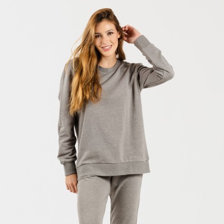 Set sportivo lungo donna grigio abbigliamento-da-casa