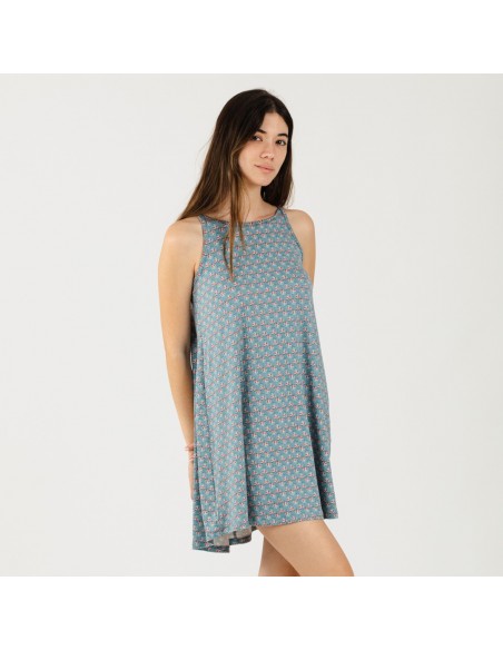 Vestito con spalline soft Hello indaco vestido-sedoso