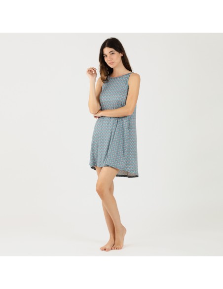 Vestito con spalline soft Hello indaco vestido-sedoso