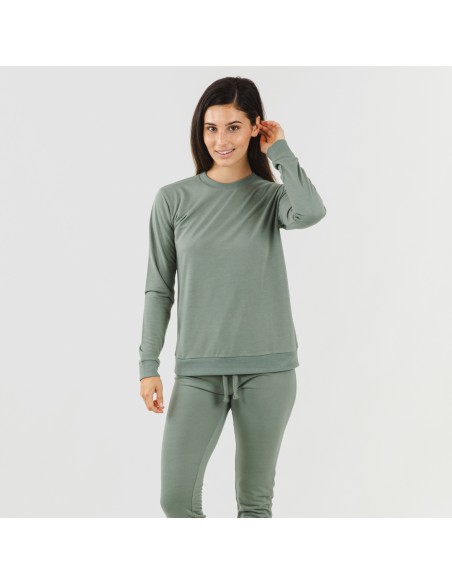 Set sportivo lungo donna new verde militare abbigliamento-sportivo-donna