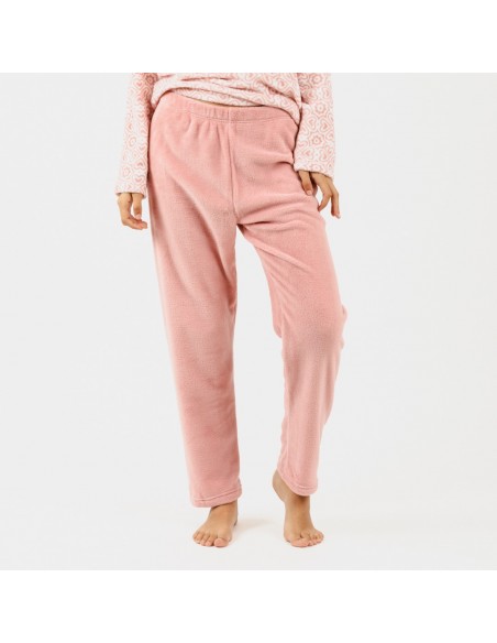 Pigiama pile coral Capri malva rosa casa