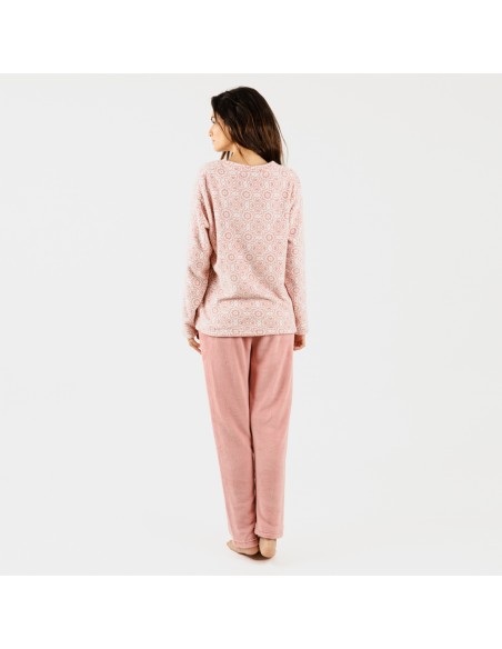 Pigiama pile coral Capri malva rosa casa