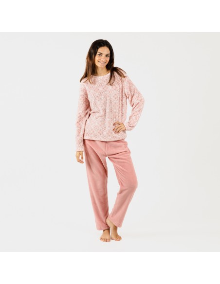 Pigiama pile coral Capri malva rosa casa