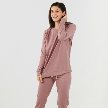 Set sportivo lungo donna malva abbigliamento-da-casa