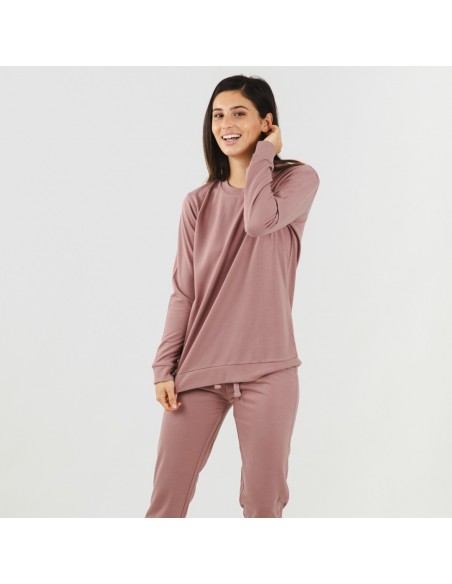 Set sportivo lungo donna malva abbigliamento-da-casa