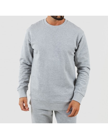 Set sportivo lungo uomo in cotone grigio misto abbigliamento-da-casa