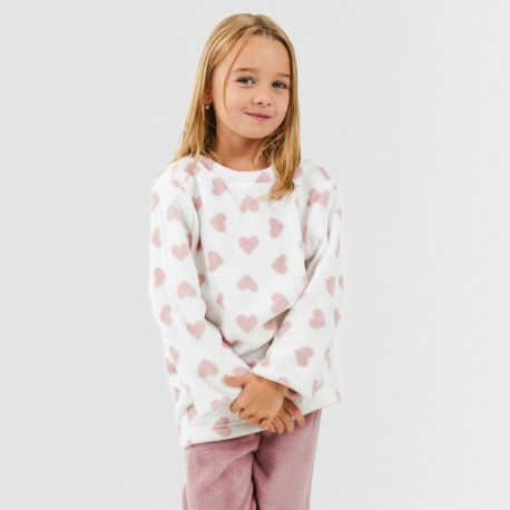 Pigiama pile coral bambina Praga malva rosa pigiami-per-bambini