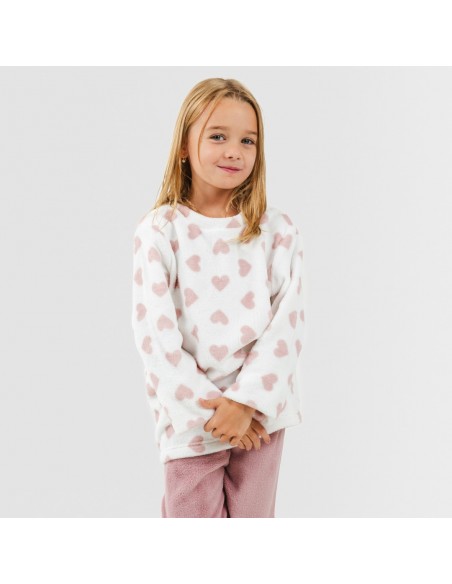 Pigiama pile coral bambina Praga malva rosa pigiami-per-bambini