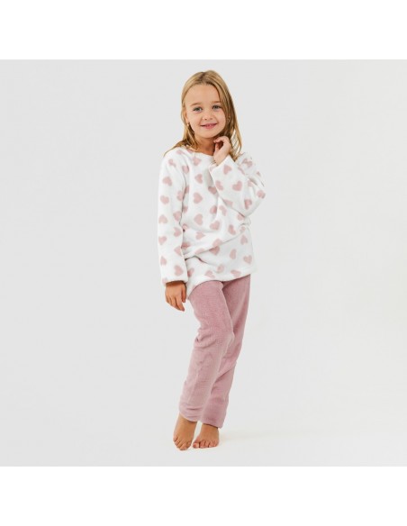 Pigiama pile coral bambina Praga malva rosa pigiami-per-bambini