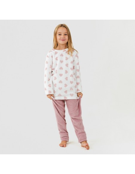 Pigiama pile coral bambina Praga malva rosa pigiami-per-bambini