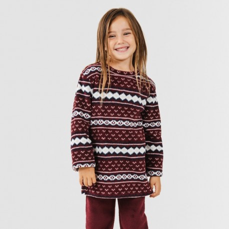 Pigiama pile coral bambina Cronos bordeaux pigiami-per-bambini