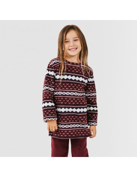 Pigiama pile coral bambina Cronos bordeaux pigiami-per-bambini