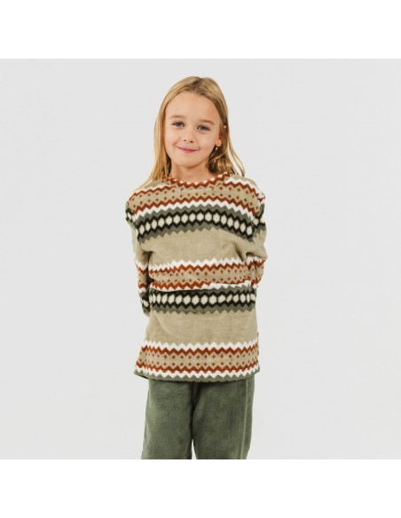 Pigiama pile coral bambina Vaduz verde militare pigiami-per-bambini