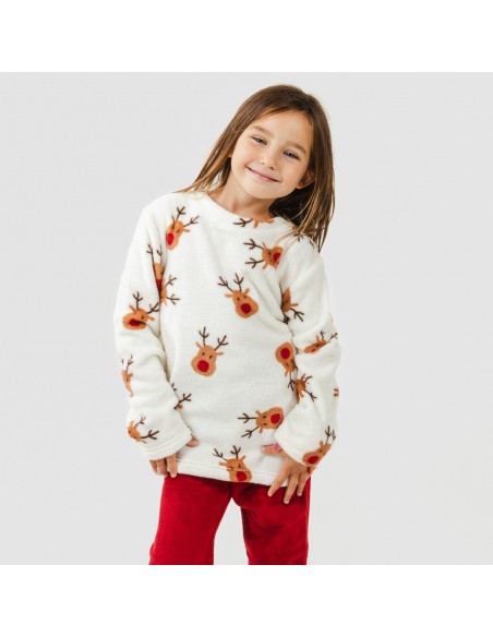 Pigiama pile coral bambina Rudolf bordeaux pigiami-per-bambini