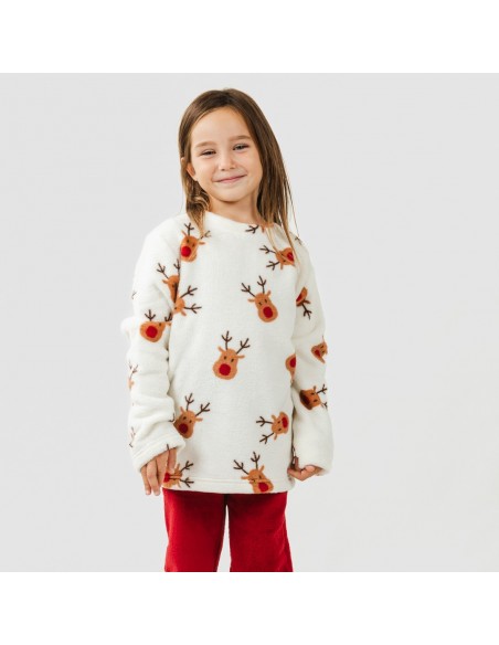 Pigiama pile coral bambina Rudolf bordeaux pigiami-per-bambini