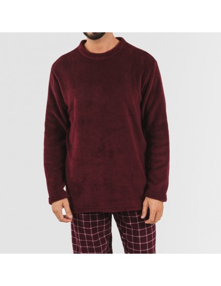 Pigiama pile coral uomo Cuadro Pruden bordeaux pigiama-lungo-da-uomo