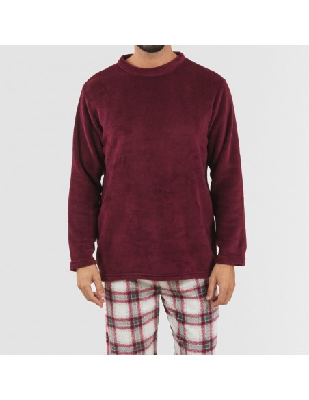 Pigiama pile coral uomo Cuadro Galindo bordeaux pigiama-lungo-da-uomo