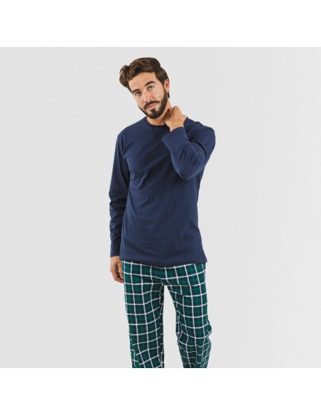 Pigiama uomo flanella Cuadro Ringo blu navy pigiama-lungo-da-uomo