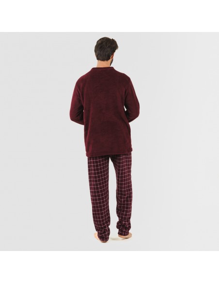 Pigiama pile coral uomo Cuadro Pruden bordeaux pigiama-lungo-da-uomo