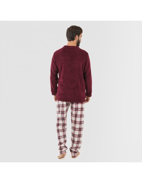 Pigiama pile coral uomo Cuadro Galindo bordeaux pigiama-lungo-da-uomo