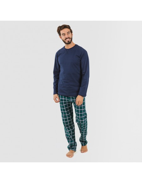 Pigiama uomo flanella Cuadro Ringo blu navy pigiama-lungo-da-uomo