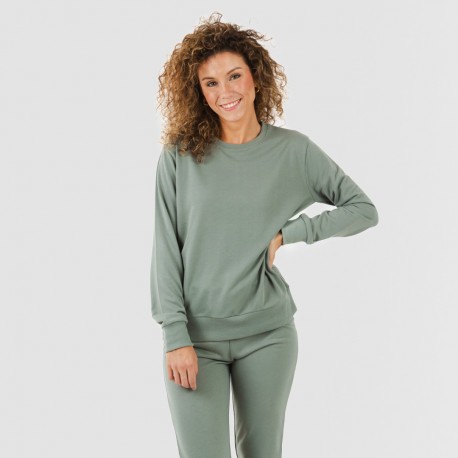 Set sportivo lungo donna verde militare new abbigliamento-sportivo-donna